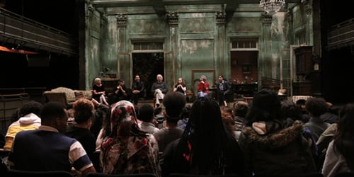 school students on stage