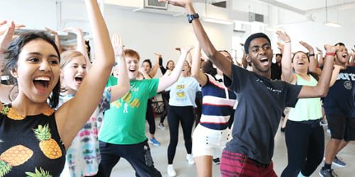 youth participating in sing and dance