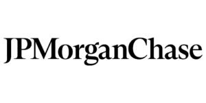 The image shows the JPMorgan Chase logo in black text on a white background.