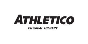Athletico Physical Therapy logo in bold black letters on a white background.