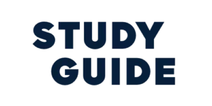 Dark blue bold text on a transparent background reads "STUDY GUIDE" in all capital letters.