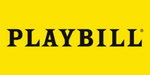 Playbill logo with bold black text on a bright yellow background.