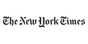 The New York Times logo in black Gothic-style text on a white background.