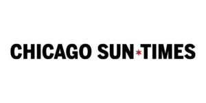 Chicago Sun-Times logo with bold black text and a red star between "Sun" and "Times" on a white background.