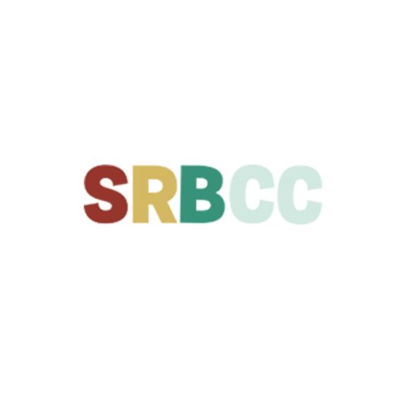 The letters "SRBCC" appear in a row, each in a different color: red, gold, green, and two shades of light blue, on a white background.