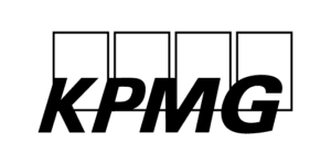 The KPMG logo, featuring the bold, black letters "KPMG" overlapping four outlined rectangles.