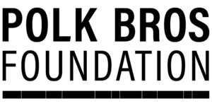 Polk Bros Foundation logo with "POLK BROS" in bold capital letters above the word "FOUNDATION" and a row of black blocks underneath.