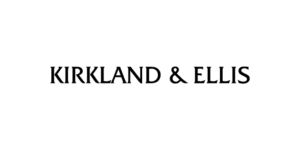 The image shows the text "KIRKLAND & ELLIS" in bold, uppercase black letters on a white background.