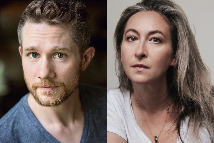Side-by-side portraits of a bearded man with short hair and a woman with long hair, both wearing casual tops and looking directly at the camera.