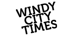 Black text reading "WINDY CITY TIMES" in all caps, arranged diagonally on a white background.