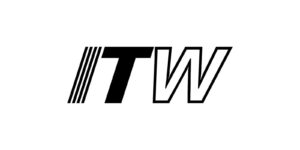 Black and white logo with the letters "ITW"; the "I" is formed by four diagonal lines, and the "T" and "W" are bold with the "W" outlined.