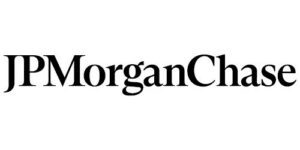 The image shows the JPMorgan Chase logo with the company name written in black serif font on a white background.