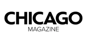 The image displays the logo of "Chicago Magazine" with "CHICAGO" in bold uppercase letters and "MAGAZINE" in smaller, thin uppercase letters below.