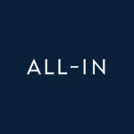 White text reading "ALL-IN" centered on a dark blue background.