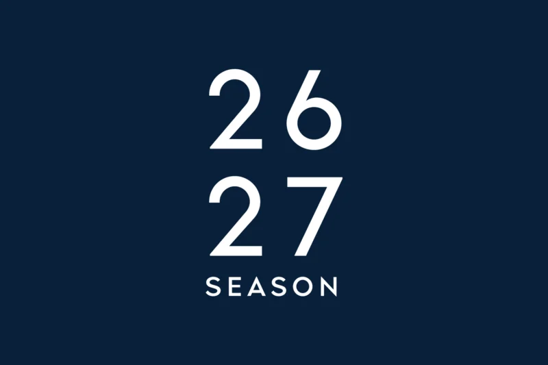 White numbers "26" above "27" with the word "Season" below them, all centered on a dark blue background.