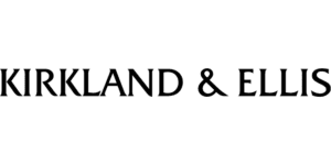 The image displays the text “KIRKLAND & ELLIS” in uppercase black font on a white background.