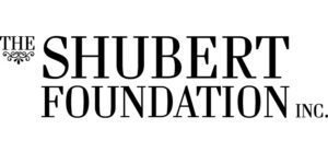The image displays the logo for The Shubert Foundation Inc. in bold, black capital letters on a white background.
