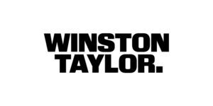 The image shows the name “WINSTON TAYLOR.” in bold, black, uppercase letters on a white background.