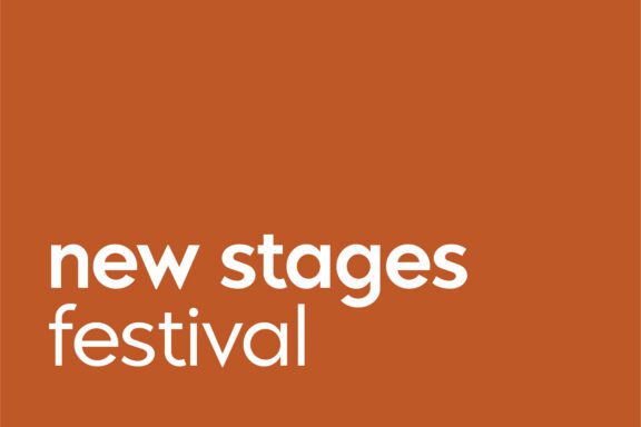 Text on an orange background reads: “new stages festival”.