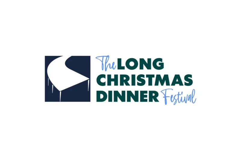 Logo for The Long Christmas Dinner Festival, featuring a stylized image of a table.